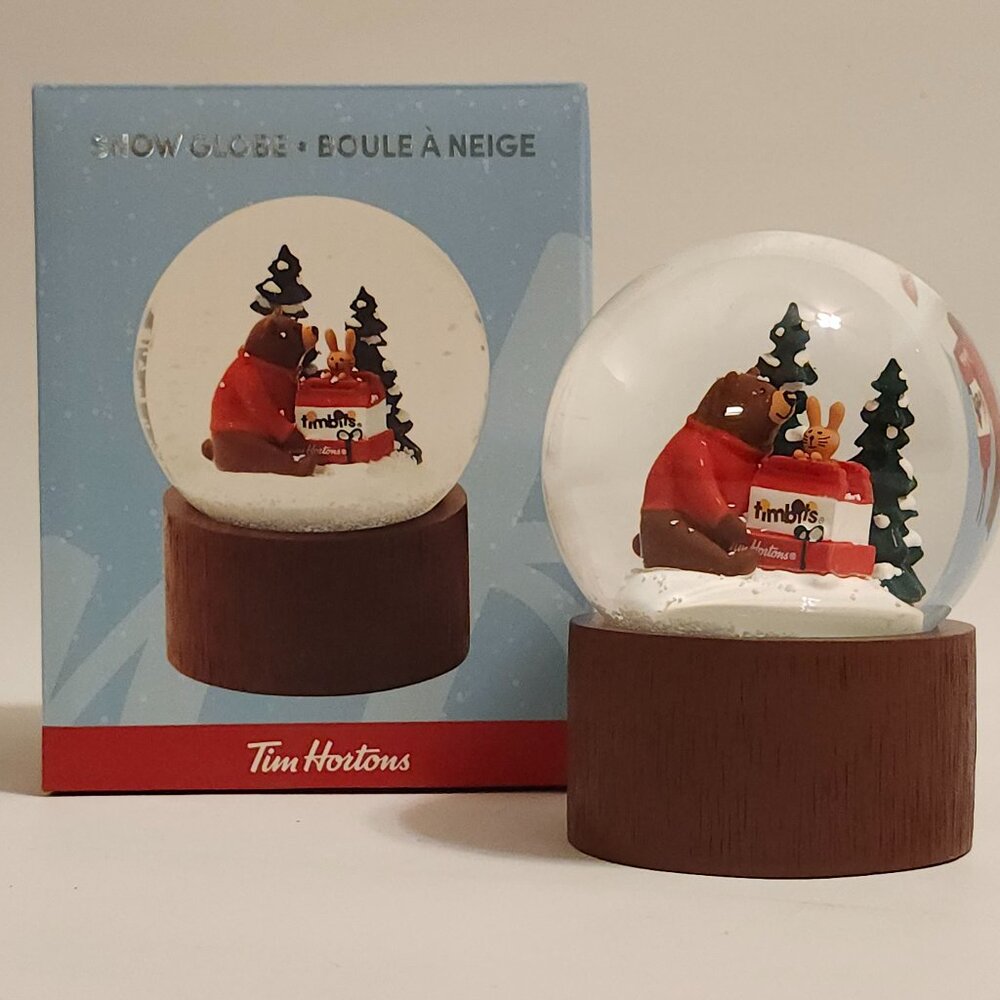 Tim Hortons Bear Christmas Snow Globe 2025 Edition Tim Horton’s BNIP